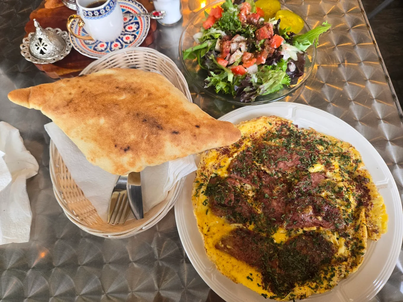Fresh bread and eggs at Family Café